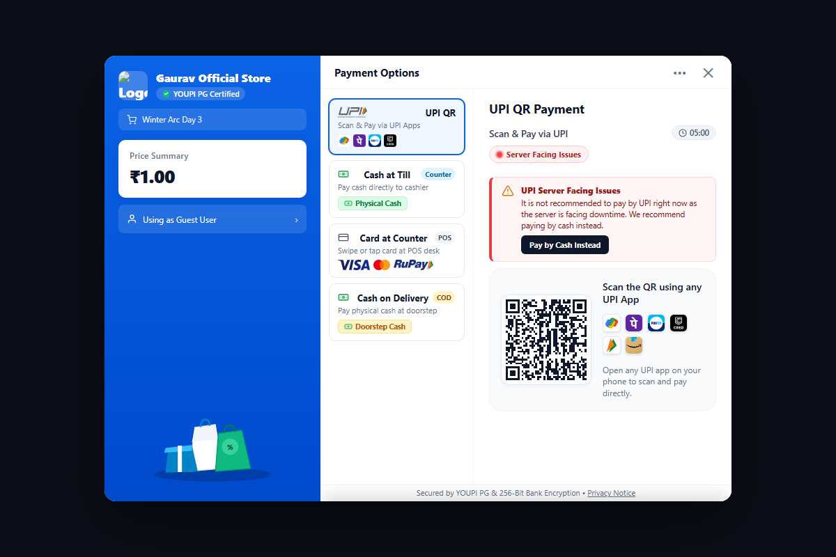 EasyPay PG Desktop Checkout View